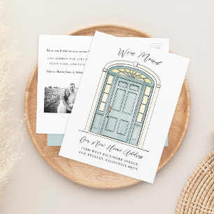 Carte Postale Faire-part Illustration de la porte coloniale traditionnelle 