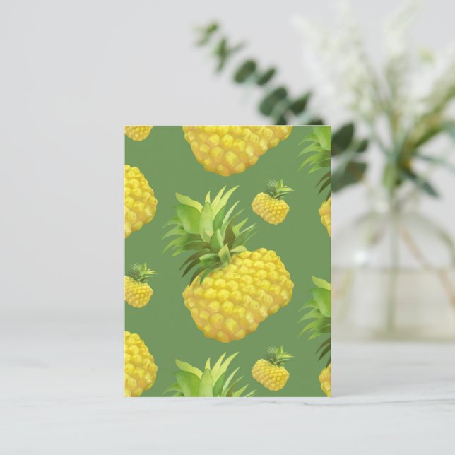 Carte Postale Faire-part Illustration de l'ananas (Debout devant)