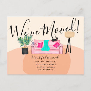 Carte Postale Faire-part Illustration du canapé fun cat en mouvement faire-