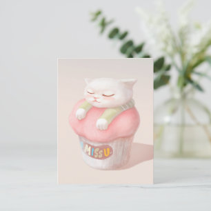 Carte Postale Faire-part Illustration Miss You Cupcake