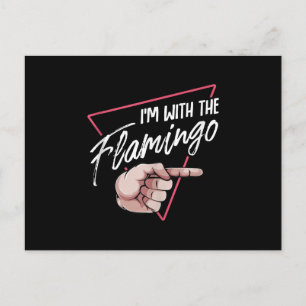 Carte Postale Faire-part Im Avec Flamant rose Costume Couple Halloween Corr