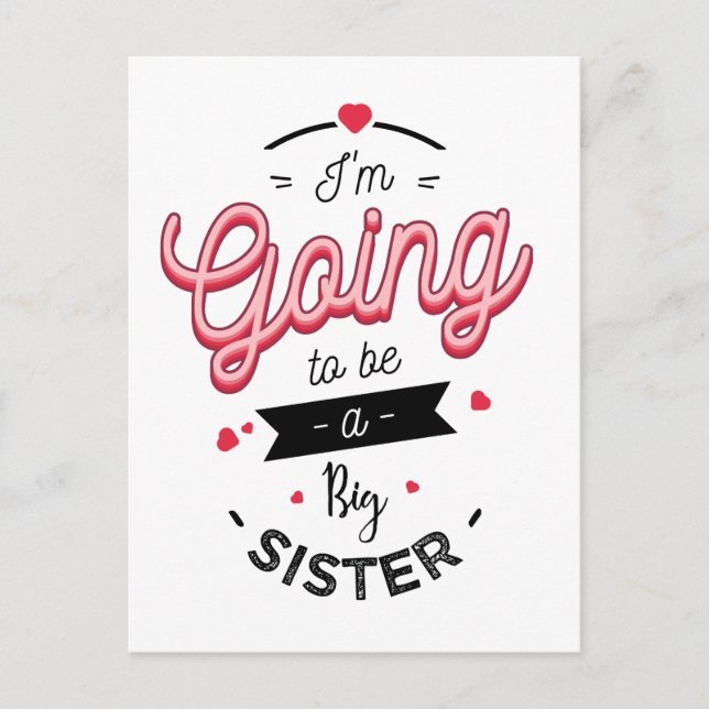Carte Postale Faire-part I'm going to be a big sister (Devant)