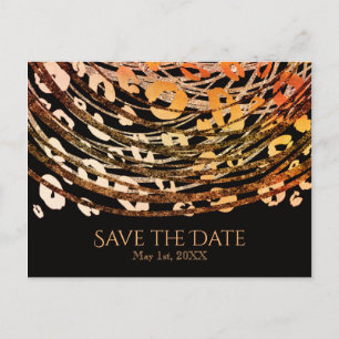 Carte Postale Faire-part Impression animal guépard orange bronze Impression