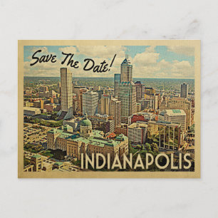 Carte Postale Faire-part Indianapolis Sauver La Date Indiana