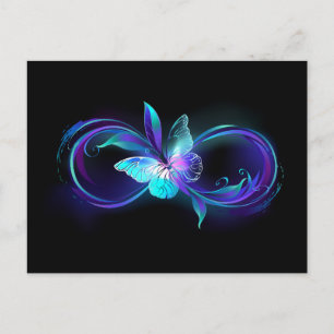 Carte Postale Faire-part Infini lumineux avec papillon magique