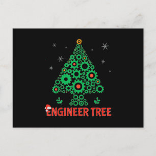 Carte Postale Faire-part Ingénieur de Noël Génie mécanique de l'arbre