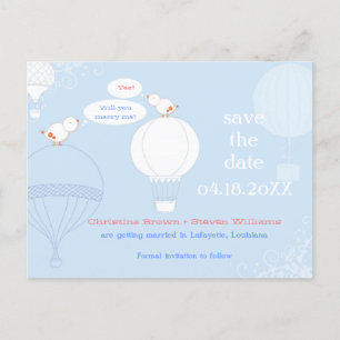 Carte Postale Faire-part Inséparables sur des ballons à air Enregistrer la 