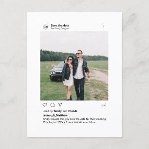 Carte Postale Faire-part Instagram photo moderne et design minimaliste