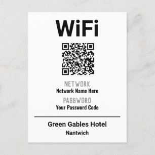 Carte Postale Faire-part Instructions WiFi avec code QR
