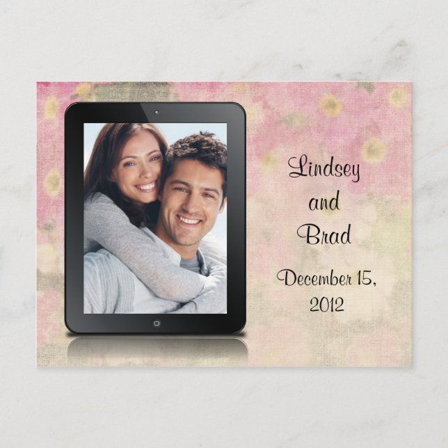 Carte Postale Faire-part iPad "Enregistrer la date" (Devant)