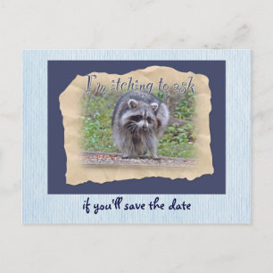 Carte Postale Faire-part Itchin' & Scratchin' Raccoon Enregistrer la date