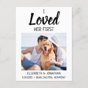 Carte Postale Faire-part J'Ai Aimé Sa Première Photo Chien Mariage À Enregi