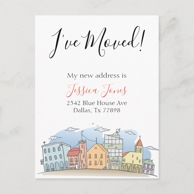 Carte Postale Faire-part J'ai déménagé Annonce de nouvelle adresse Maison D (Devant)