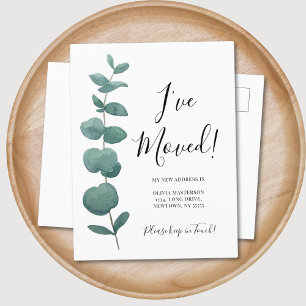 Carte Postale Faire-part J'ai déménagé Changement d'adresse Eucalyptus 