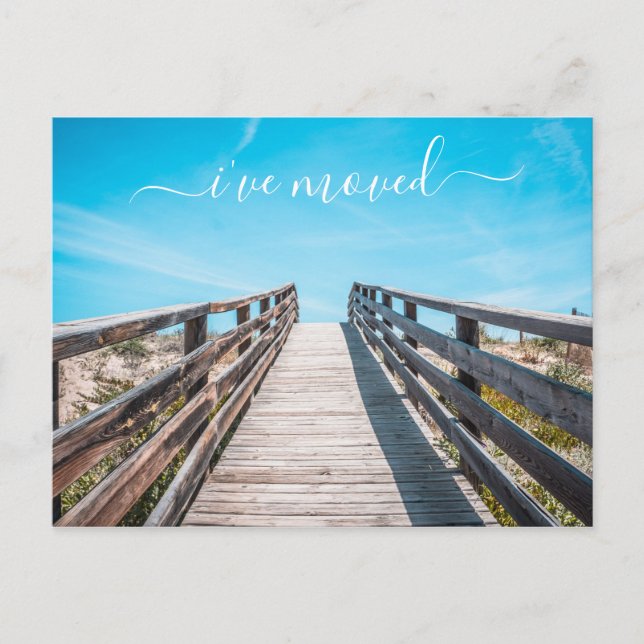 Carte Postale Faire-part J'ai déménagé Nouvelle adresse Annonce Plage Océan (Devant)