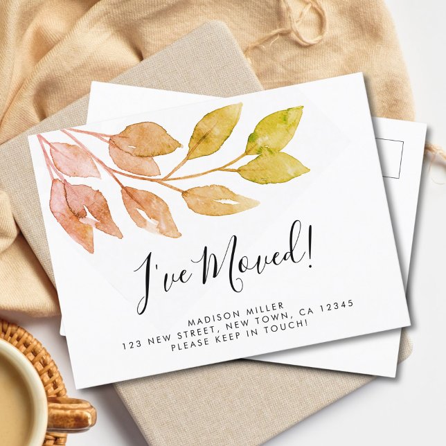Carte Postale Faire-part J'ai déménagé Nouvelle Maison Automne Déménagement (Créateur téléchargé)