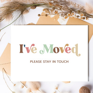 Carte Postale Faire-part J'ai déménagé Texte Moderne Boho Déménagement   No