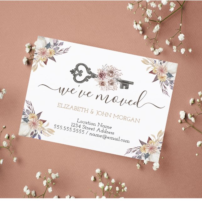 Carte Postale Faire-part  J'ai déplacé l'annonce de nouvelle adresse de clé (Créateur téléchargé)