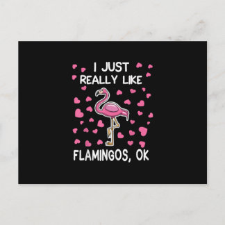 Carte Postale Faire-part J'Aime Vraiment Les Flamants roses, Ok Flamant ros