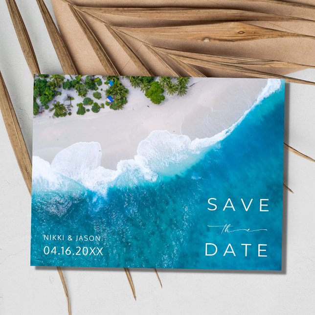 Carte Postale Faire-part Jamaïque Beach Destination Wedding Enregistrer la  (Jamaica Beach Destination Wedding Save the Date  Postcard)
