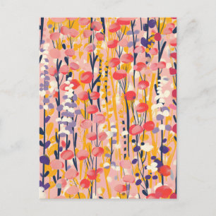 Carte Postale Faire-part Jardin botanique floral abstrait moderne de fleurs