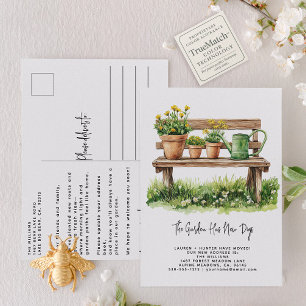 Carte Postale Faire-part Jardin Élégant Aquarelle Floral Végétation Mobile