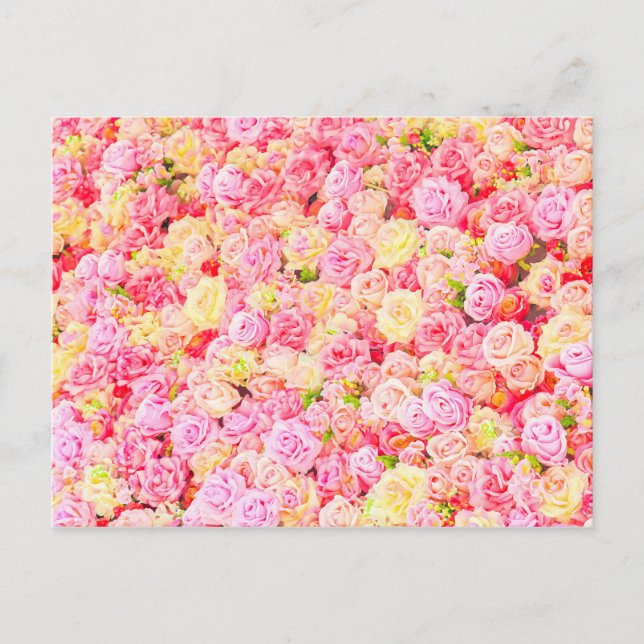 Carte Postale Faire-part Jardin rose (Devant)