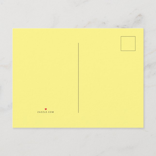 Carte Postale Faire-part Jaune clair #FFF888, Marzipan (Dos)