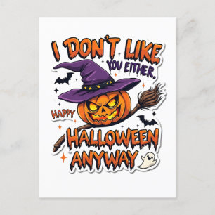 Carte Postale Faire-part Je ne t'aime pas non plus Joyeux Halloween de tout