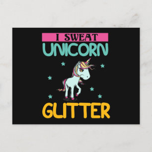 Carte Postale Faire-part Je sue de la Parties scintillant de licorne