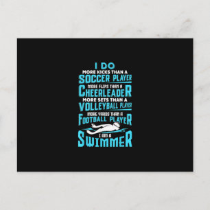 Carte Postale Faire-part Je suis un nageur Cadeau drôle de piscine pour ama