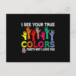 Carte Postale Faire-part Je Vois Vos Vrais Couleurs Autisme T Chemise - Aut