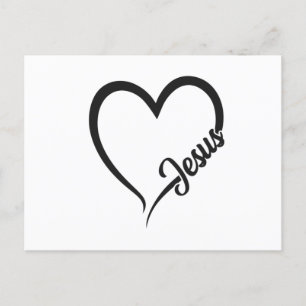 CARTE POSTALE FAIRE-PART JÉSUS HEART