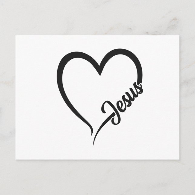 CARTE POSTALE FAIRE-PART JÉSUS HEART (Devant)