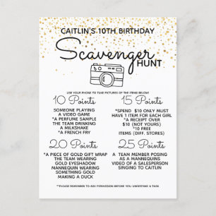 Carte Postale Faire-part jeu de chasse au trésor d'anniversaire pour enfant