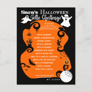 Carte Postale Faire-part jeu de chasse au trésor pour la fête d'Halloween