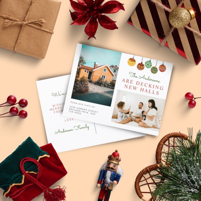 Carte Postale Faire-part Jeu de photos familiales Nouvelles salles Noël Dém (Créateur téléchargé)
