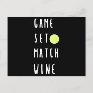 Carte Postale Faire-part Jeu Match Joueur De Tennis Wine Lover