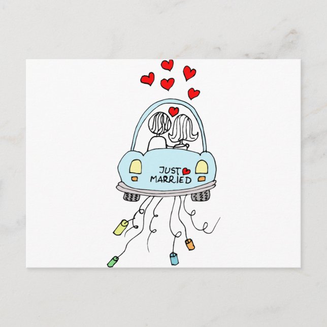 Carte Postale Faire-part Jeunes Mariés (Devant)