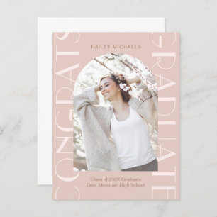 Carte Postale Faire-part Jolie Pretty Rose Graduation Party Photo Invitatio