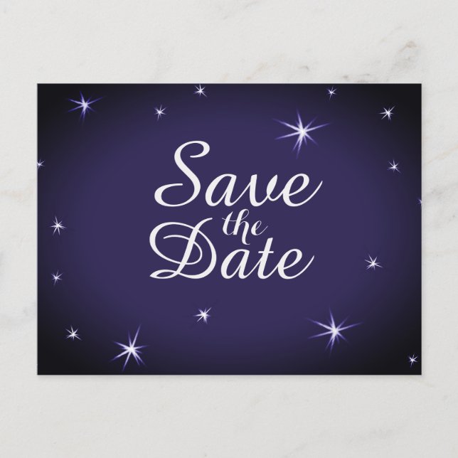 Carte Postale Faire-part Jolie Save the Date étoile filante Blanc Étoiles s (Devant)