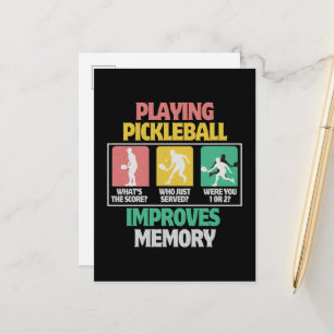 Carte Postale Faire-part Jouer au Pickleball Améliore la Mémoire