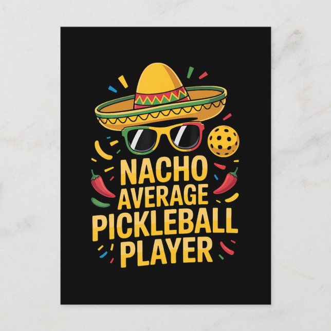 Carte Postale Faire-part Joueur de pickleball moyen nacho (Devant)