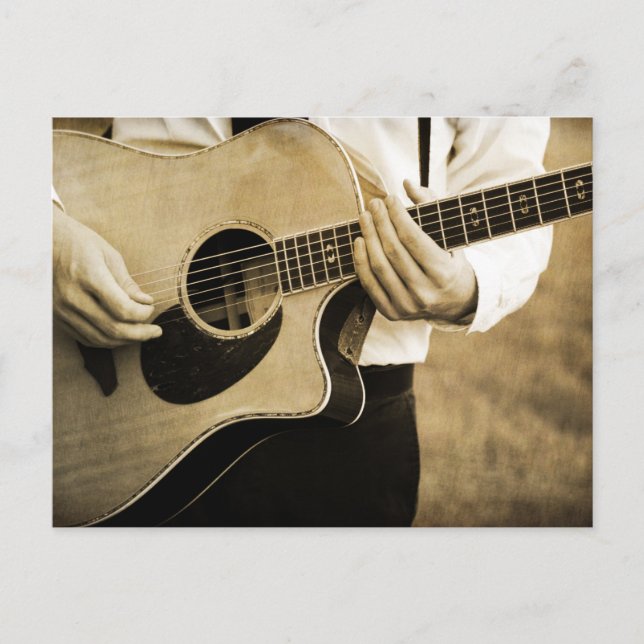 Carte Postale Faire-part Joueur guitariste (Devant)