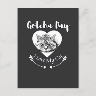 Carte Postale Faire-part Jour J pour les chats - Joyeux jour d'adoption