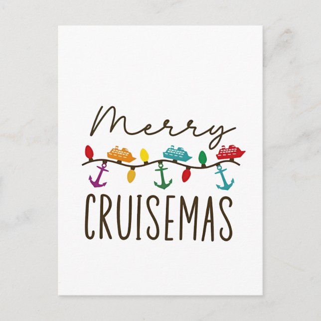 Carte Postale Faire-part Joyeuses croisières de Noël Famille de croisières (Devant)