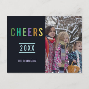 Carte Postale Faire-part Joyeuses Fêtes de famille tendance photo de vœux