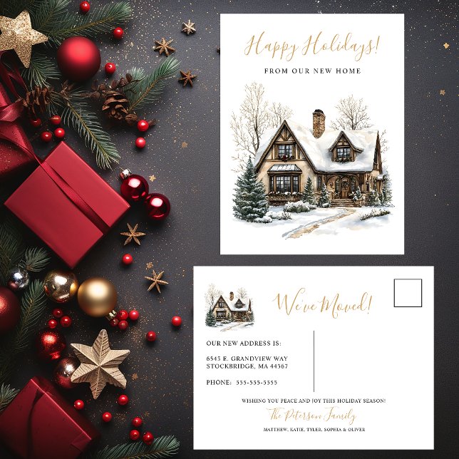 Carte Postale Faire-part Joyeuses Fêtes Nouvelle Maison (Créateur téléchargé)