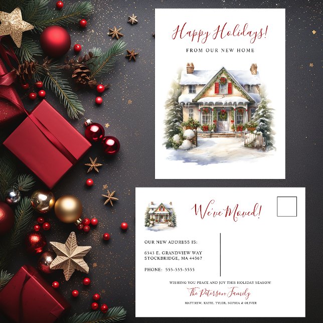 Carte Postale Faire-part Joyeuses Fêtes Nouvelle Maison (Créateur téléchargé)