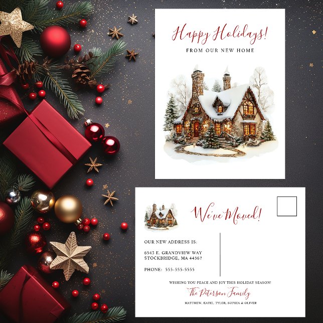 Carte Postale Faire-part Joyeuses Fêtes Nouvelle Maison (Créateur téléchargé)